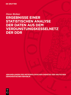 cover image of Ergebnisse einer statistischen Analyse der Daten aus dem Verdunstungskesselnetz der DDR